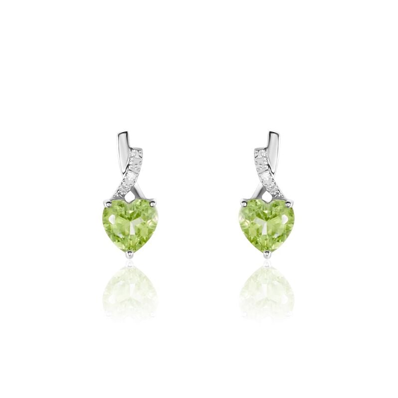 Boucles D'oreilles Puces Or Weiss Clothilde Péridot - Spannringe Damen | OROVIVO