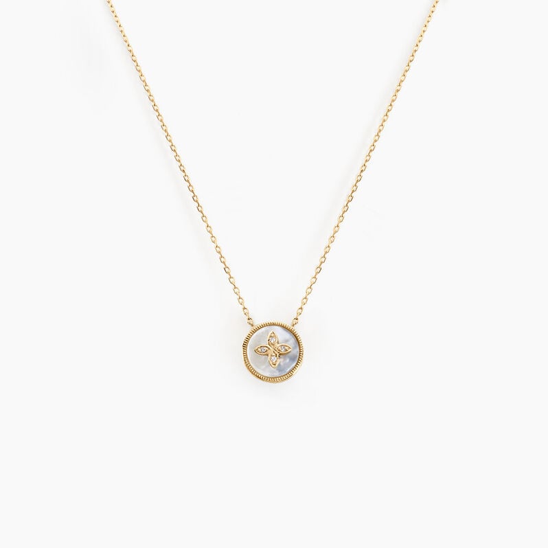 Collier Talisman Or Jaune Nacre Diamant - Spannringe Damen | OROVIVO