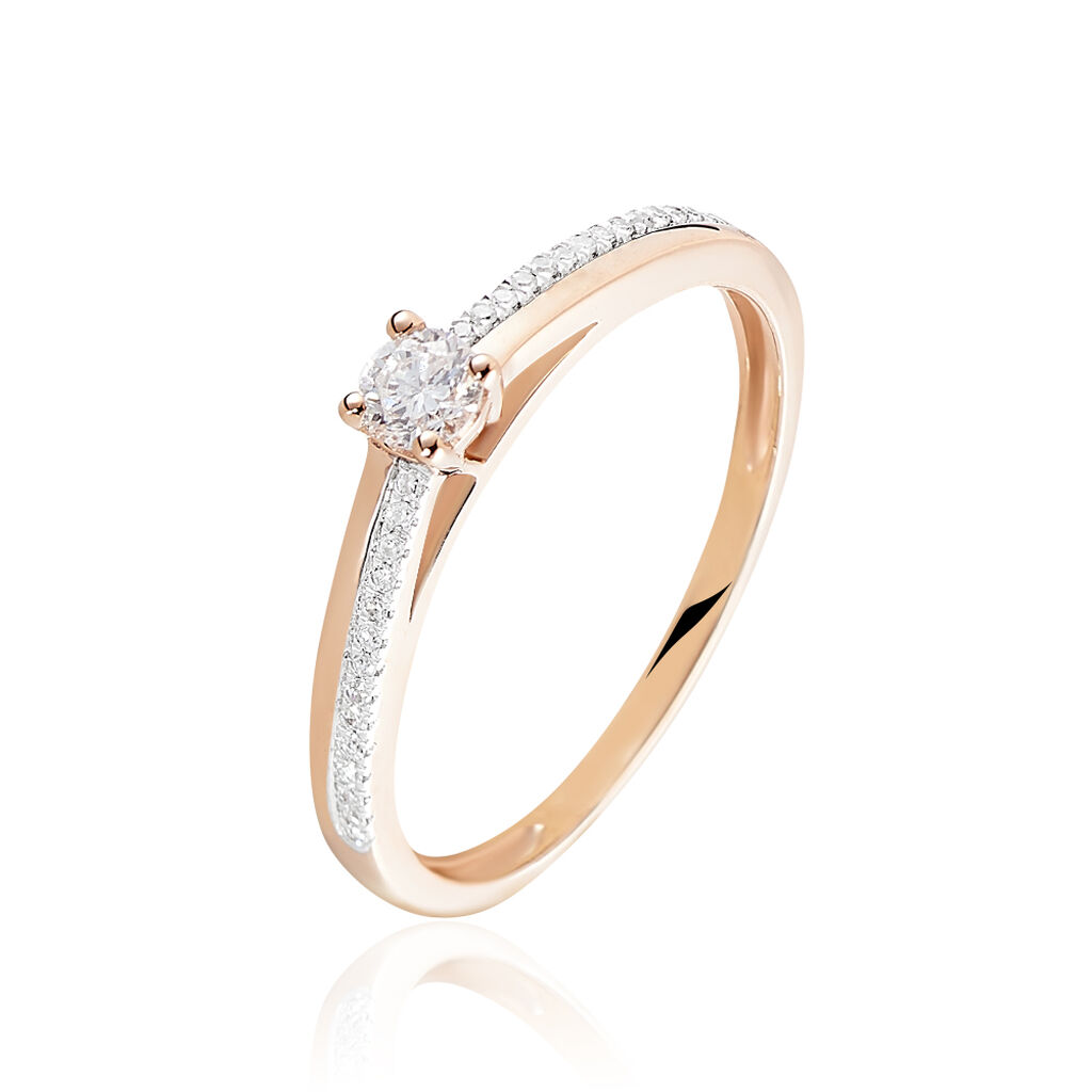 Bague Solitaire Alexandra Or Rose Diamant - Spannringe Damen | OROVIVO