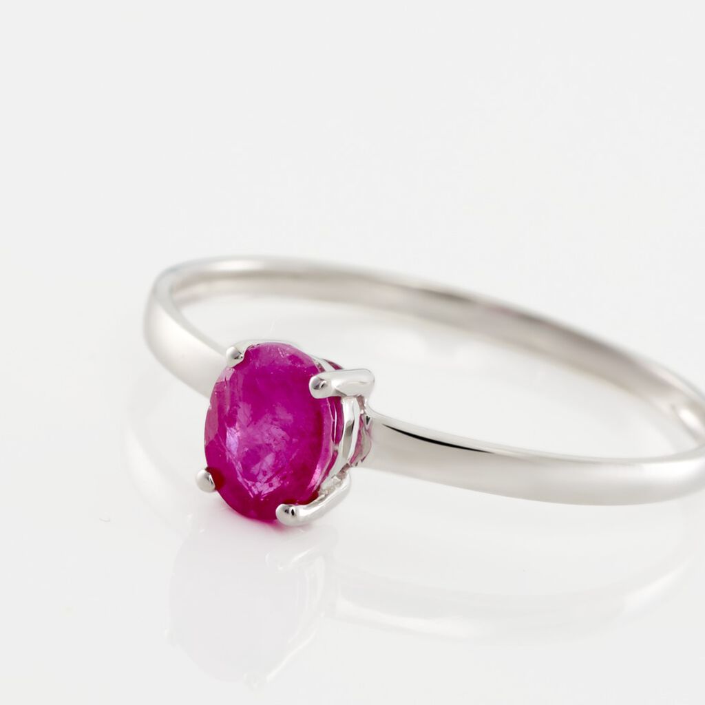 Bague Lily Or Blanc Rubis - Spannringe Damen | OROVIVO