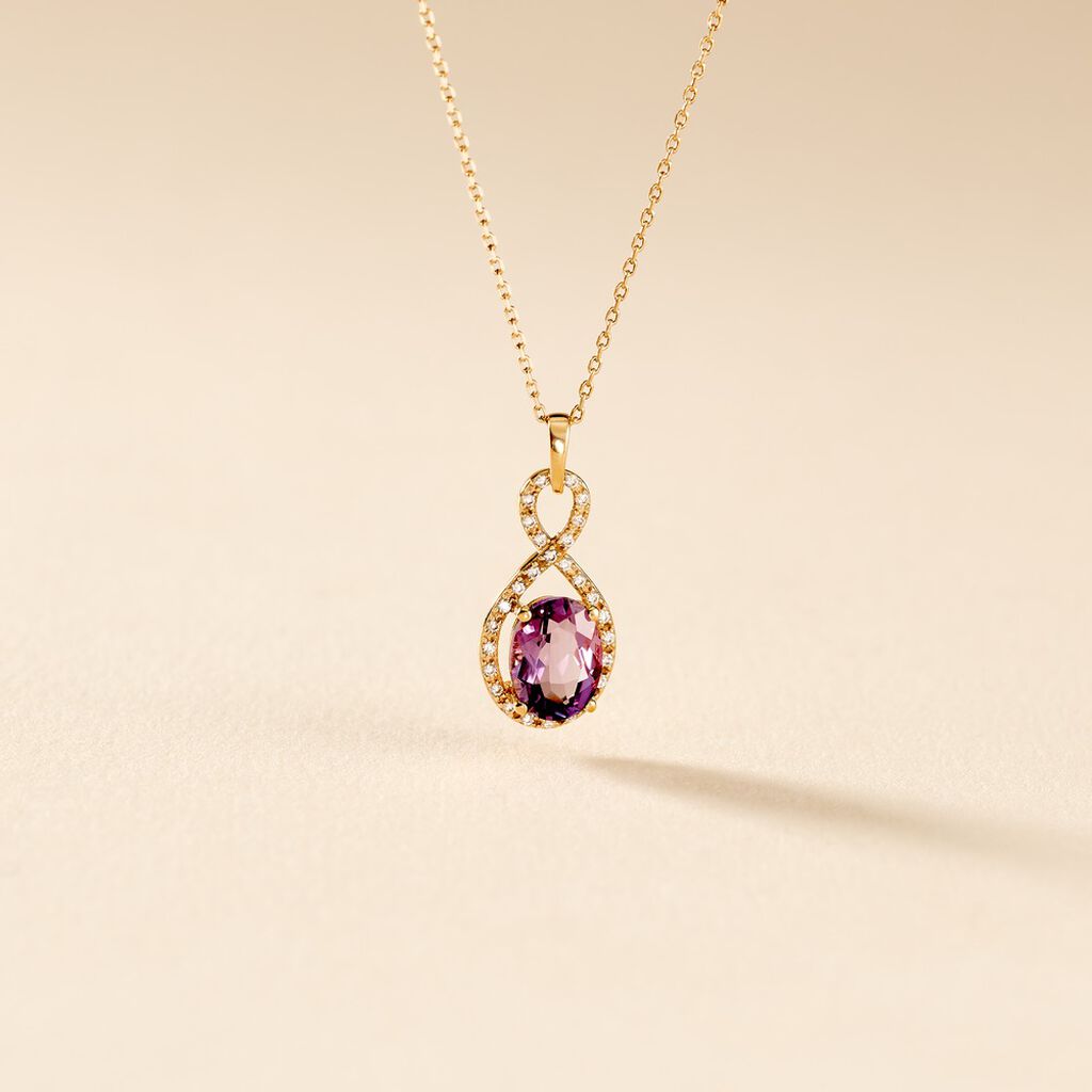 Collier Passion Or Jaune Amethyste Et Oxyde De Zirconium - Spannringe Damen | OROVIVO