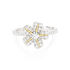 DANNA Damen Ring Silber Bicolor Gelb/Silber 925 Zirkonia Weiß 0,24 ct Blume