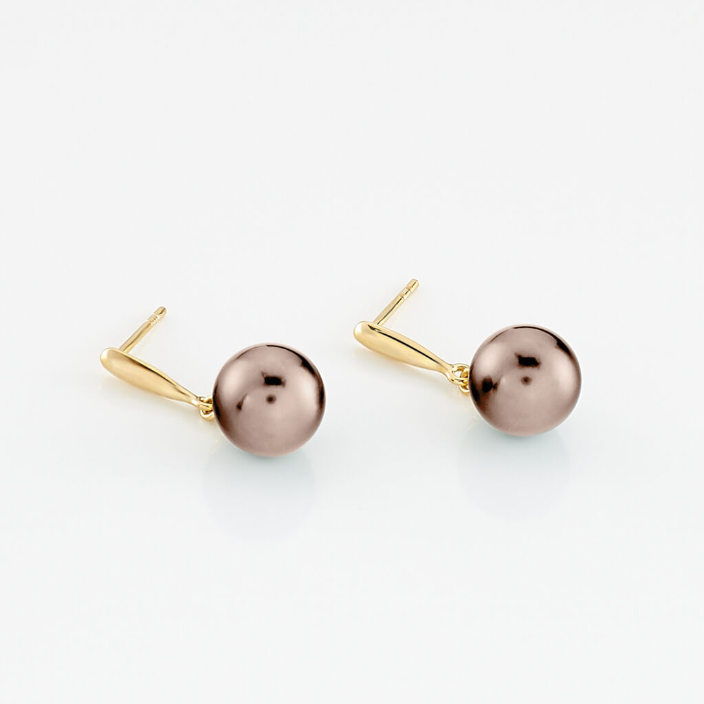 Boucles D'oreilles Or Jaune  Et Perle - Spannringe Damen | OROVIVO