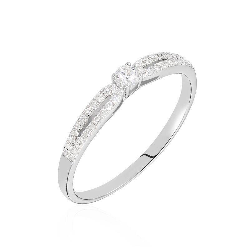 Bague Solitaire Katalina Or Blanc Diamant - Spannringe Damen | OROVIVO