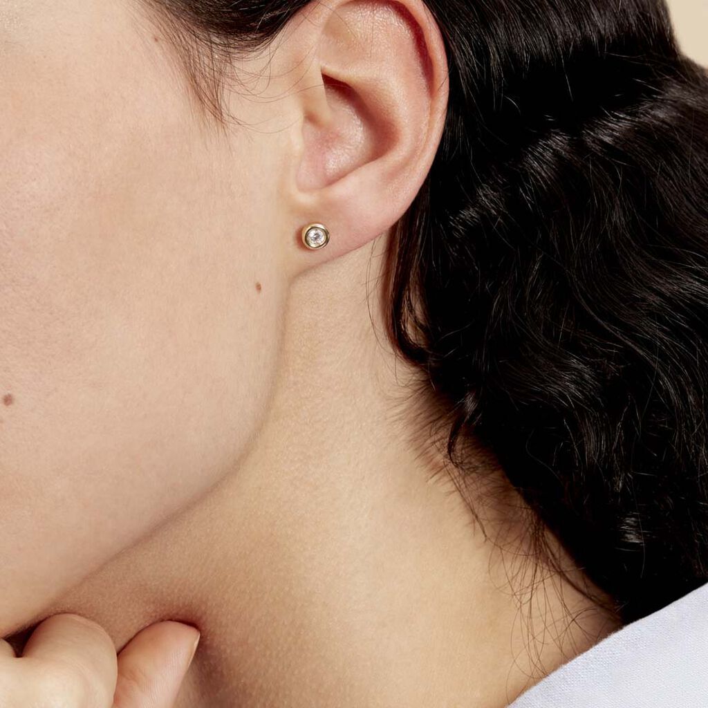 Damen Ohrstecker Gold 375 Zirkonia 3mm - Ohrstecker Damen | OROVIVO