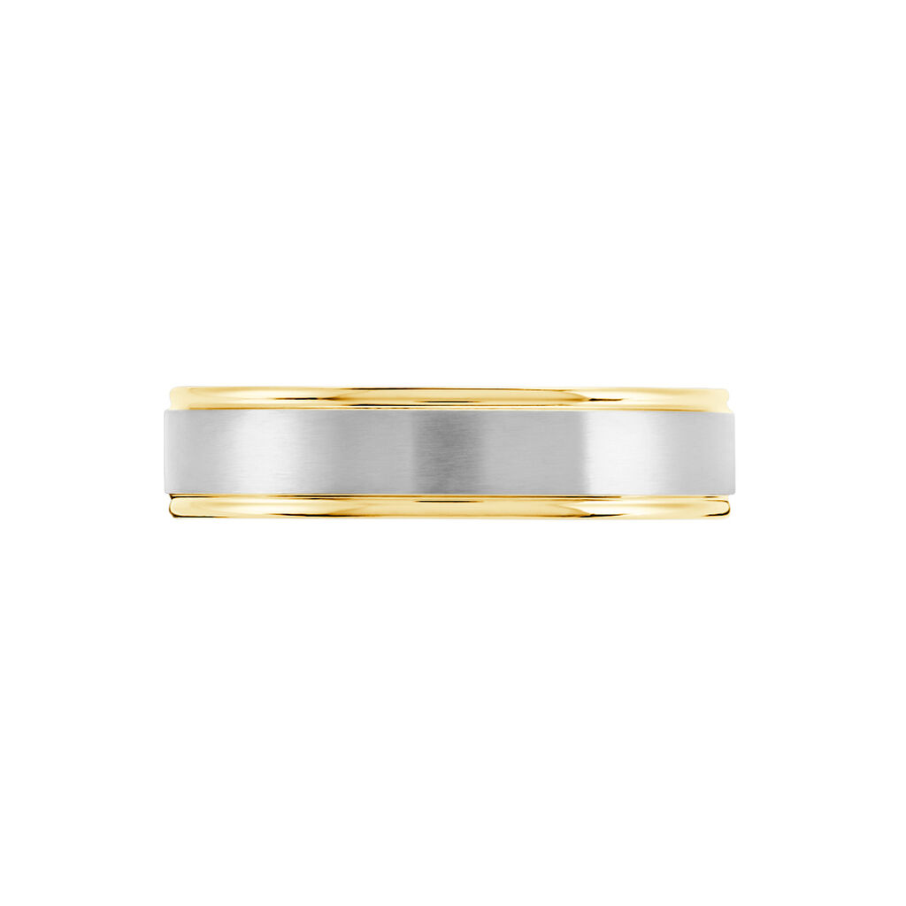 NORAH Damen Ring Titan Bicolor Gelb/Silber B 5 mm