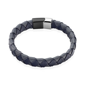 Herren Lederarmband Edelstahl Blau - Lederarmbänder Herren | OROVIVO