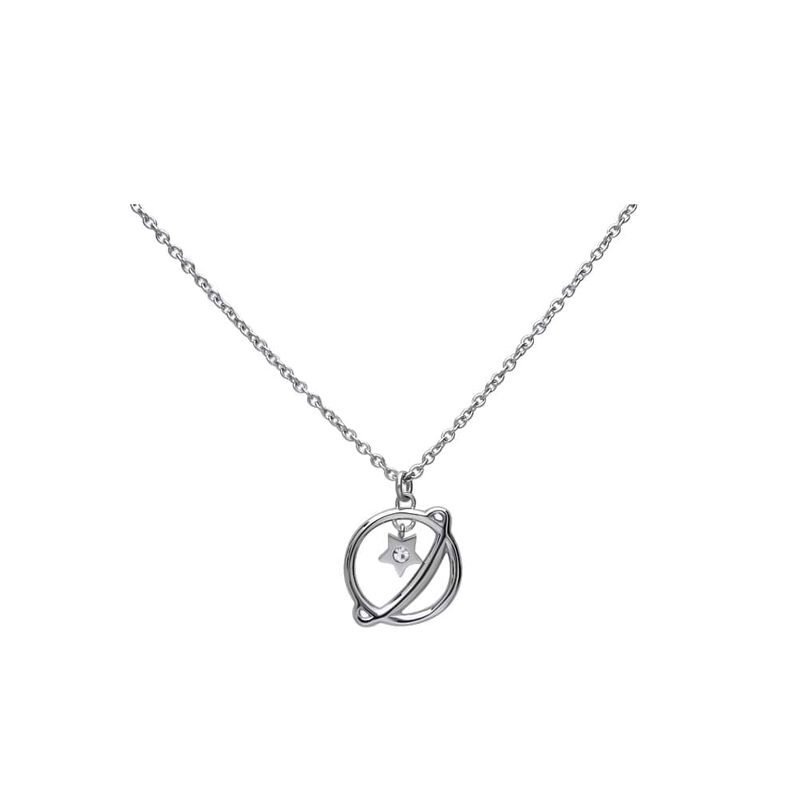 Collana Lady Chic Acciaio Saturno e Cristalli - Spannringe Damen | OROVIVO
