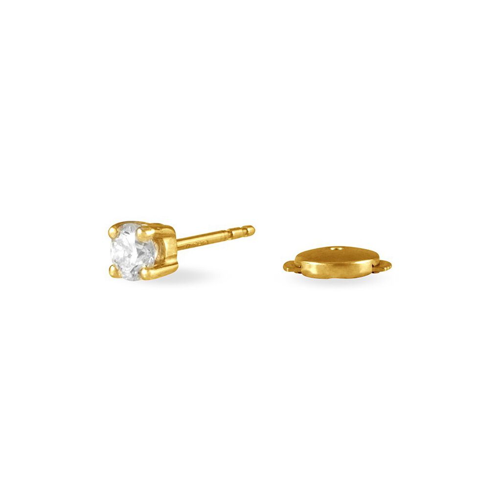 Boucles D'oreilles Puces Victoria Or Jaune Diamant - Spannringe Damen | OROVIVO