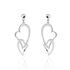 Damen Ohrringe Lang Silber 925 Doppelherz