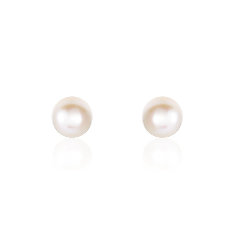 Damen Perlenohrringe Gold 375 Zuchtperle 6-6,5mm - Ohrstecker Damen | OROVIVO