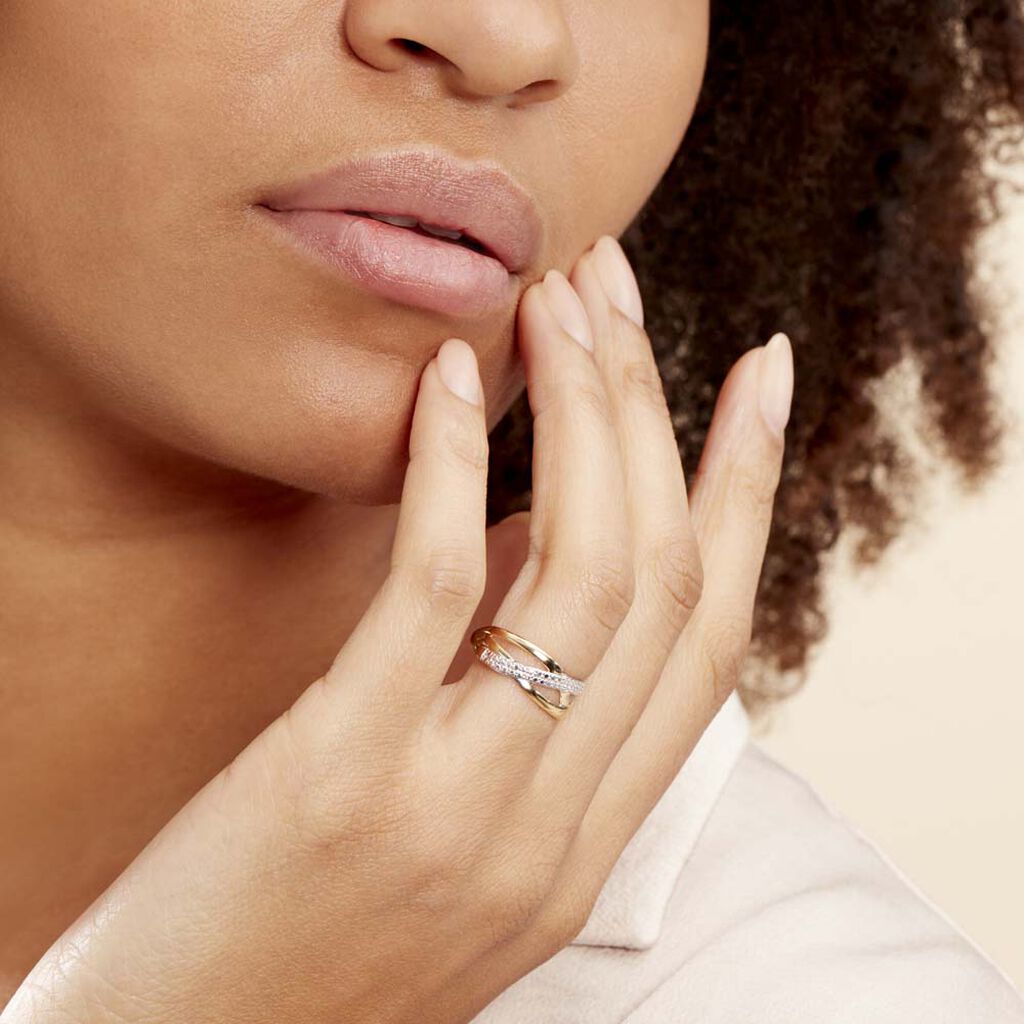 Bague Nuccia Or Bicolore Diamant - Spannringe Damen | OROVIVO