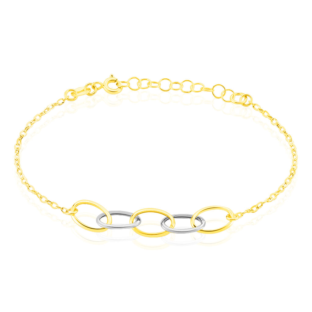 LUCETTE Damen Armband Gold Bicolor 375 (9 Karat) Oval, Armband ohne Stein