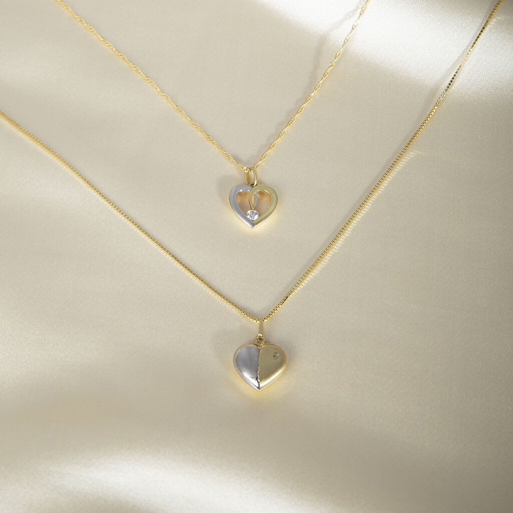 Anhänger Gold 333 Bicolor Herz - Schmuckanhänger Damen | OROVIVO