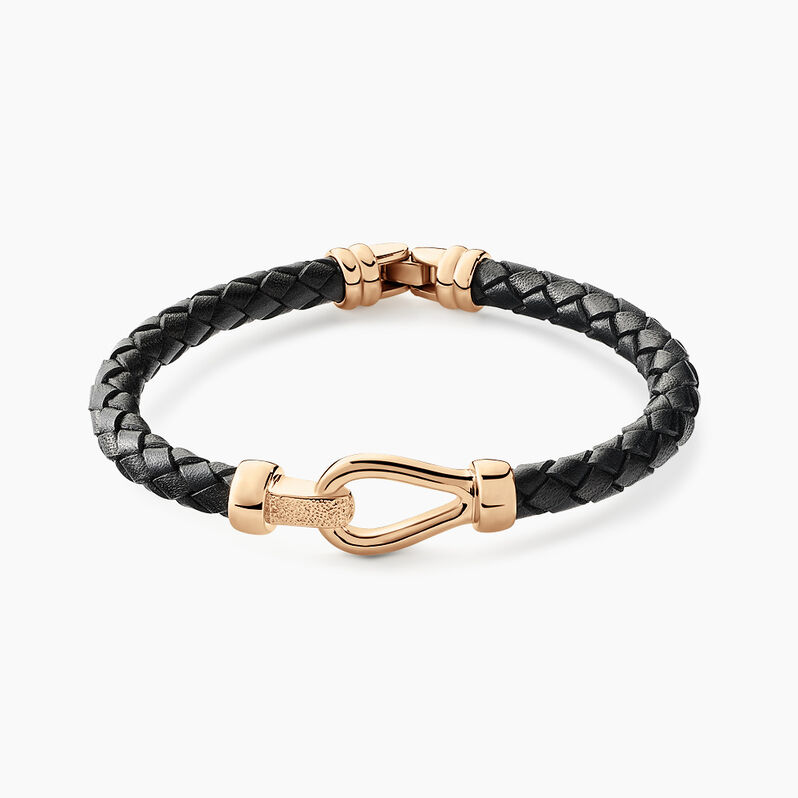 Bracelet Plaqué Or Steve Cuir - Spannringe Herren | OROVIVO