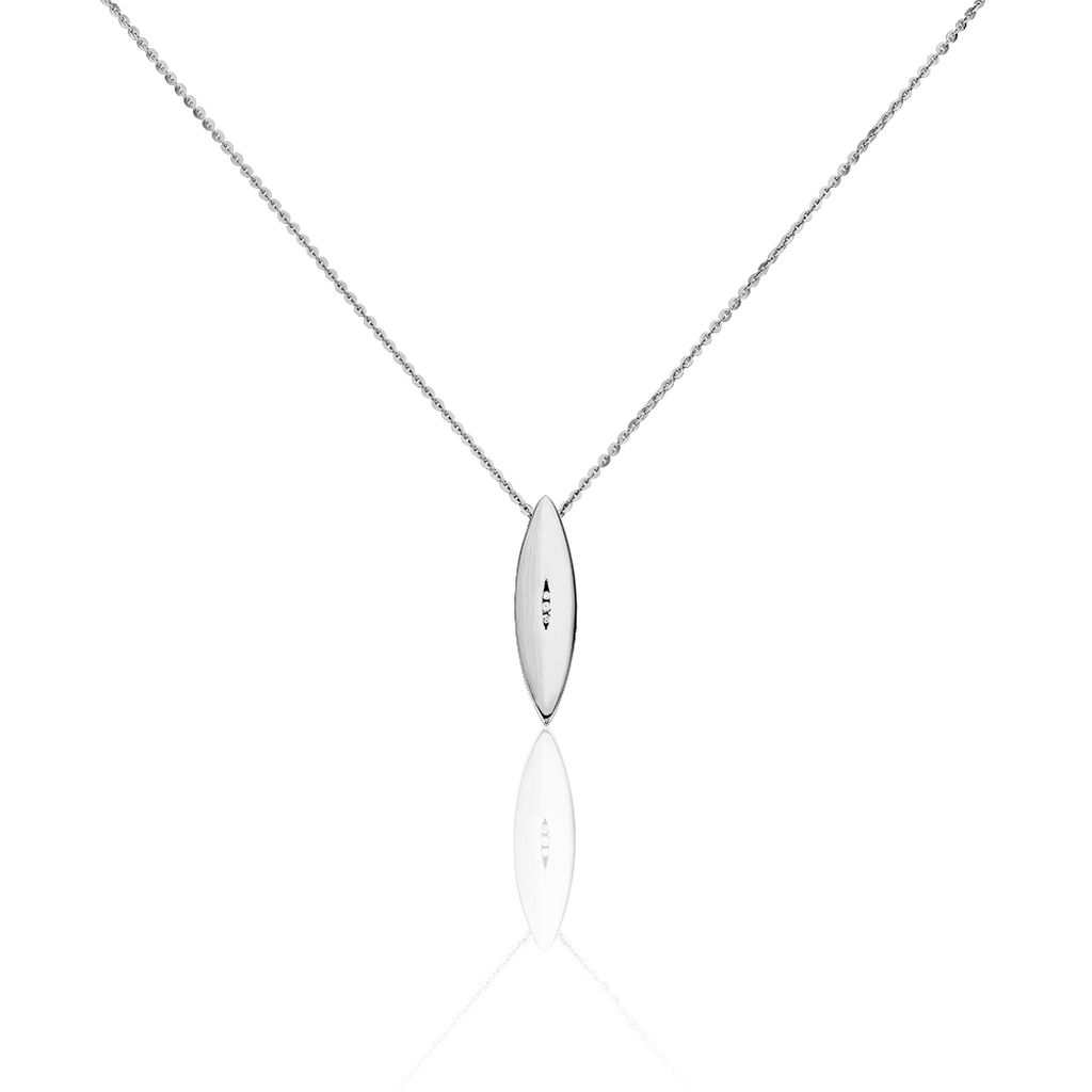 🦚 Damen Halskette Silber 925 Diamanten 0,009ct, Collier mit Stein