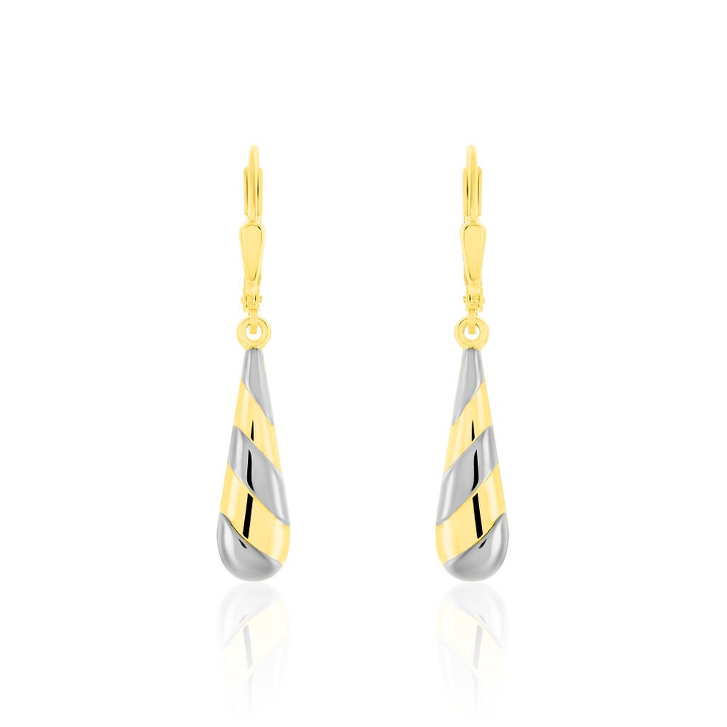 BRIGITTE 5 Damen Ohrringe Lang Gold Bicolor 333 (8 Karat) Tropfen, Ohrringe Lang ohne Stein