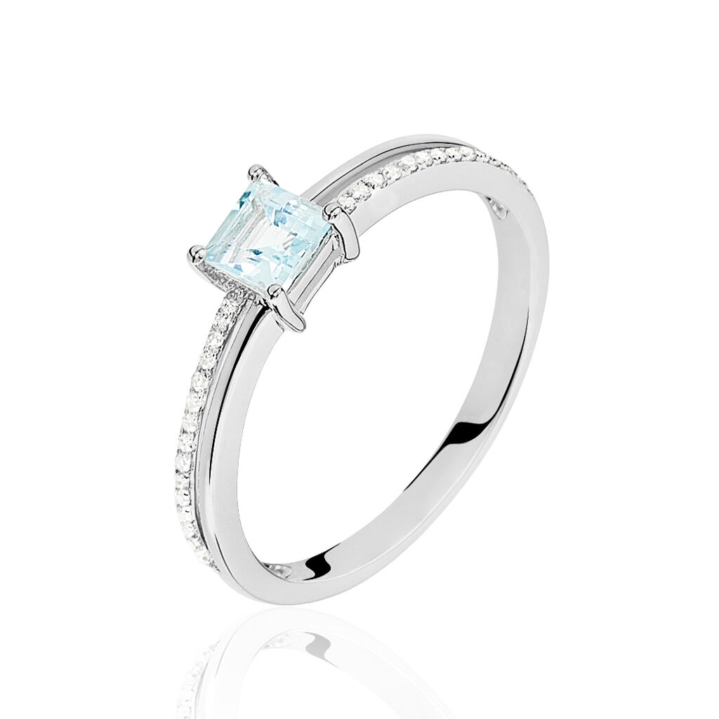 Bague Wissel Or Blanc Topaze Et Diamant - Spannringe Damen | OROVIVO