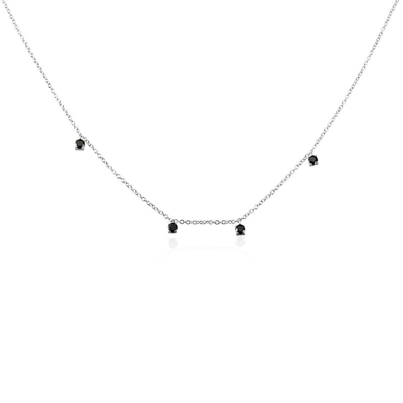 Collier Callias Argent Weiss Oxyde De Zirconium Noir - Spannringe Damen | OROVIVO
