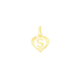 Anhänger Gold 375 Buchstabe S Herz - Herzanhänger Damen | OROVIVO