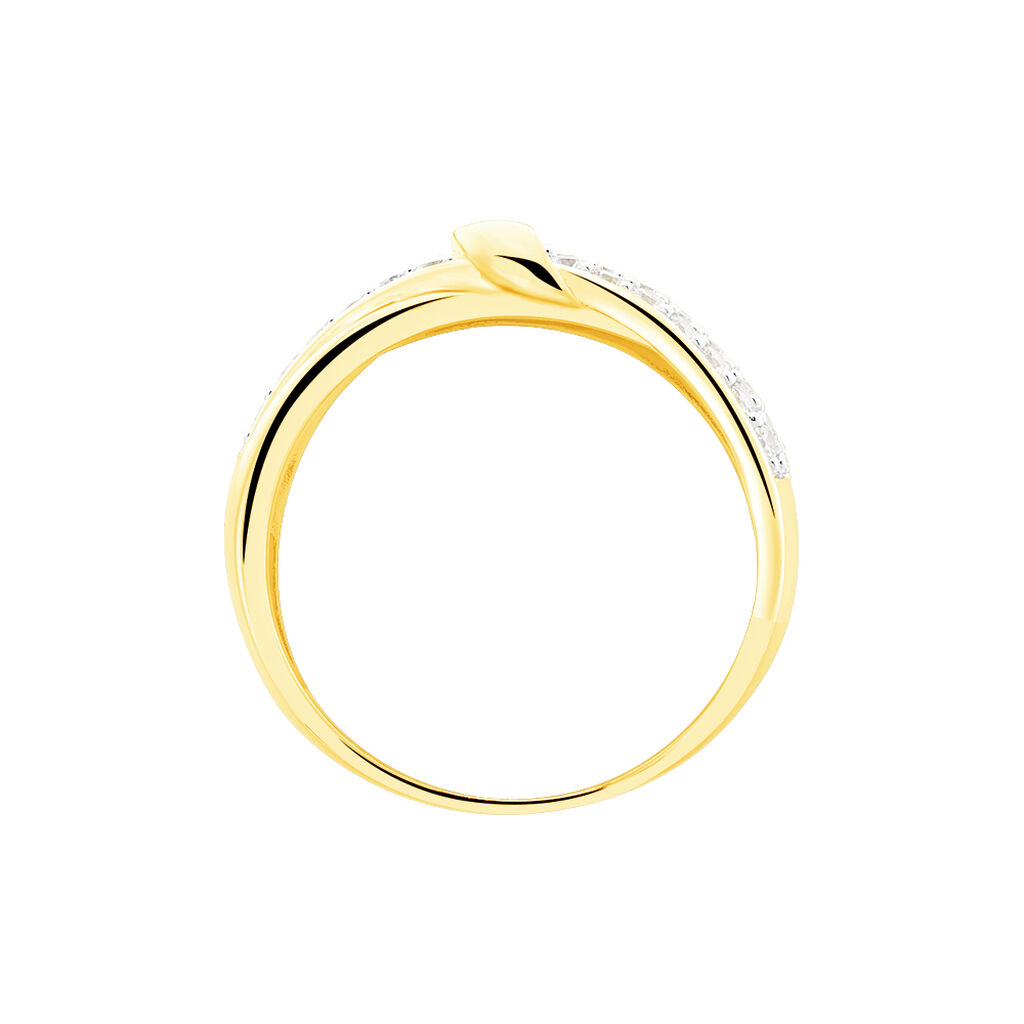 Damenring Gold 375 Bicolor Zirkonia  - Ringe mit Stein Damen | OROVIVO