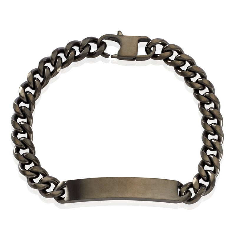 MATEO Herren ID Armband Edelstahl Grau B 8 mm - Armb&auml;nder mit Gravur Herren | OROVIVO