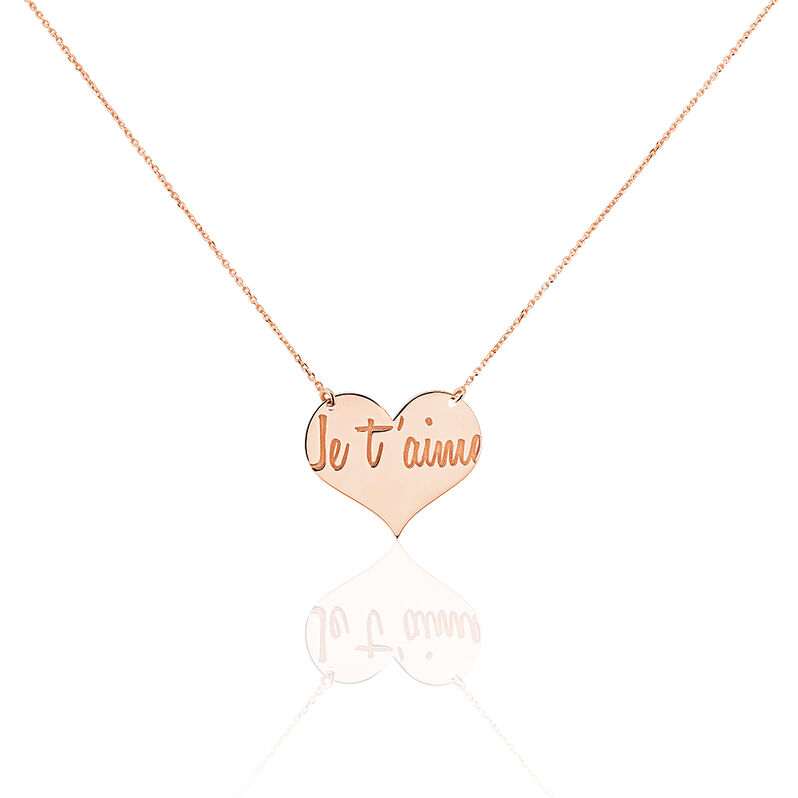 Collier Albizia Coeur Message Or Rose - Spannringe Damen | OROVIVO