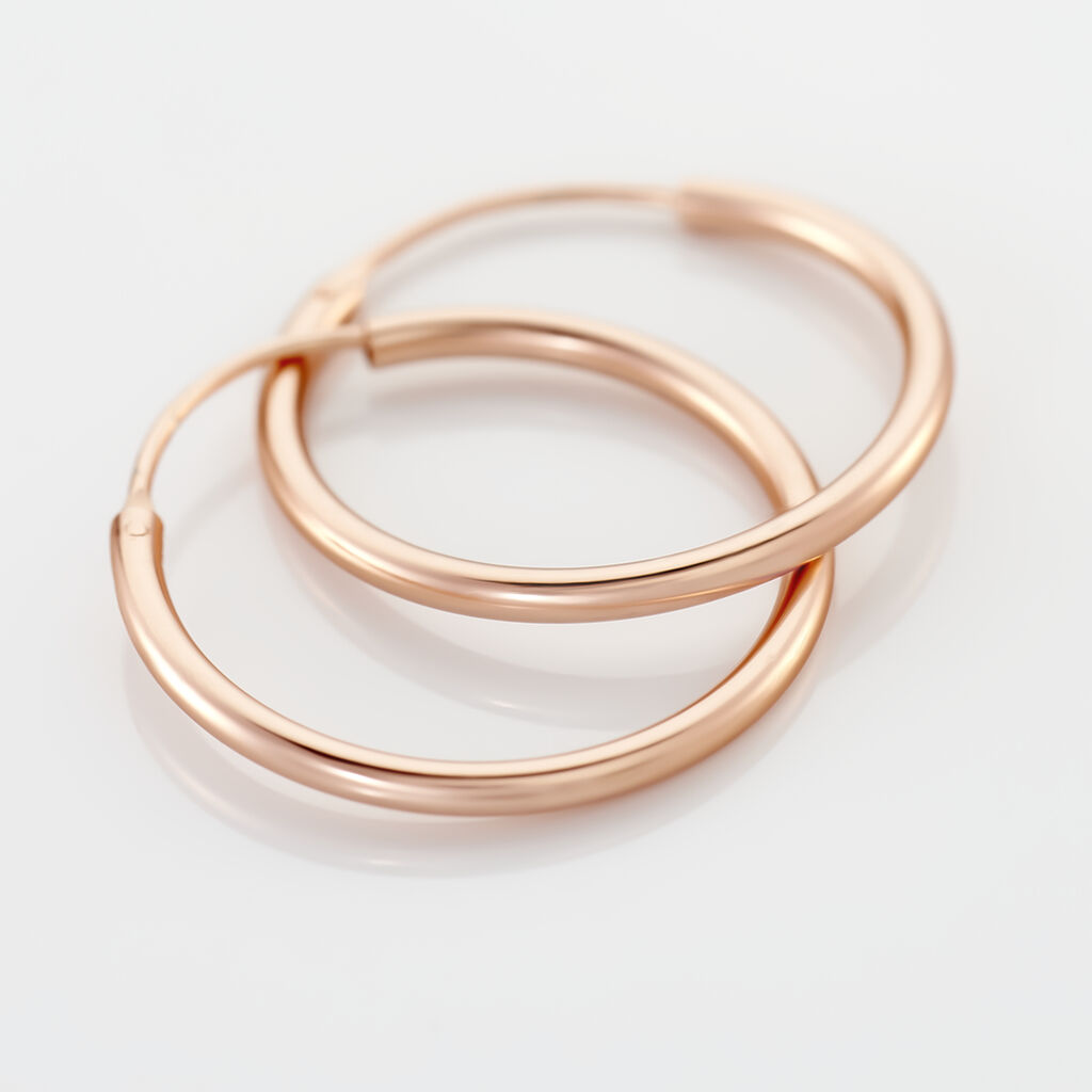 ABELINE FLEXIBEL 1 Damen Creolen Silber rosevergoldet 925 B 2 mm