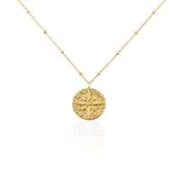 Damen Collier Edelstahl vergoldet Zirkonia Kompass Simone 1,20mm
