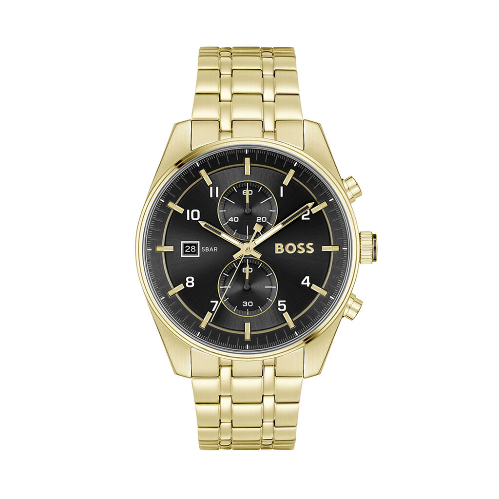 🦚 BOSS BLACK Herrenuhr 1514152 Quarz, Uhr ohne Stein