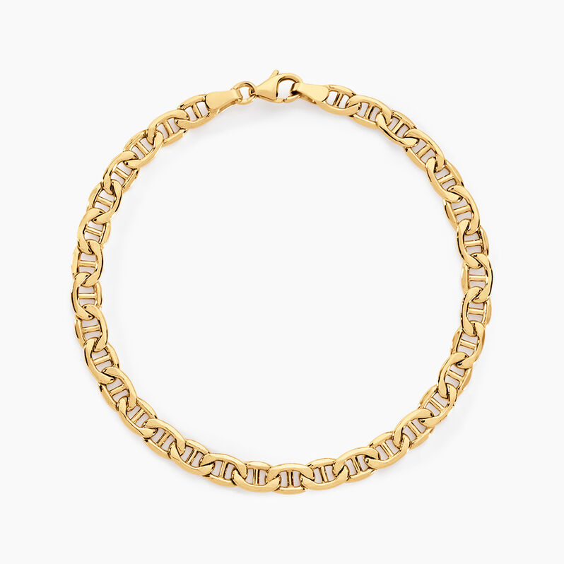 Bracelet Capucin Or Jaune Maille Marine Plate - Spannringe Damen | OROVIVO