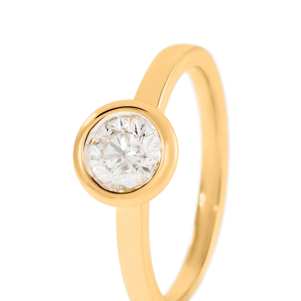 ESTELLE Damen Ring Gold 585 (14 Karat) Diamant Weiß 0,5 ct B 1,9 mm - Ringe mit Stein Damen | OROVIVO