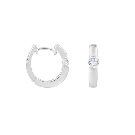 Creole Weißgold 750 Synthetische Diamanten 0,41ct - Creolen Damen | OROVIVO
