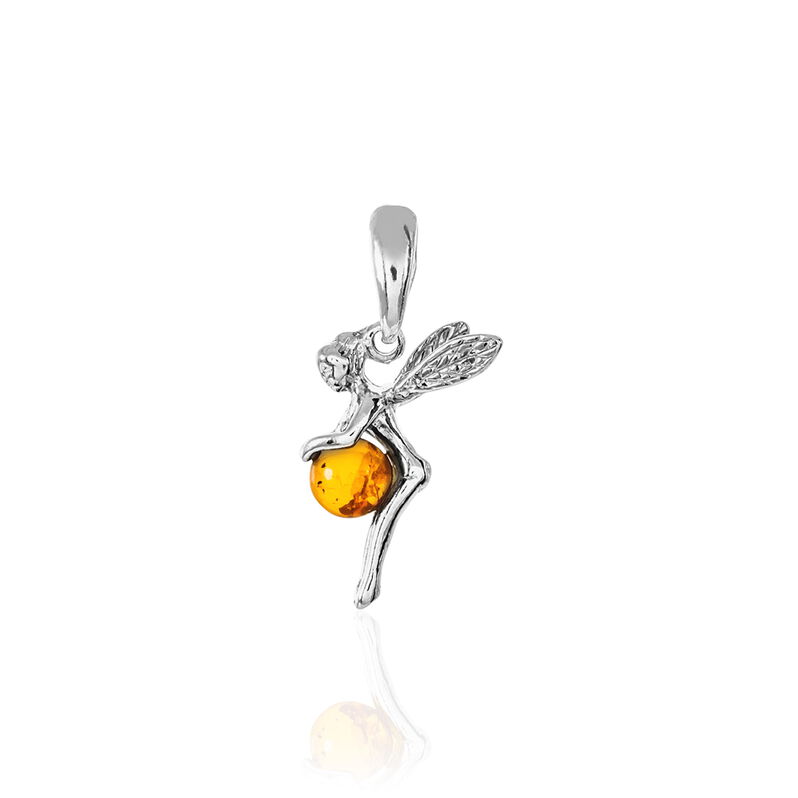 Pendentif Argent Fée Ambre Cognac - Spannringe Damen | OROVIVO