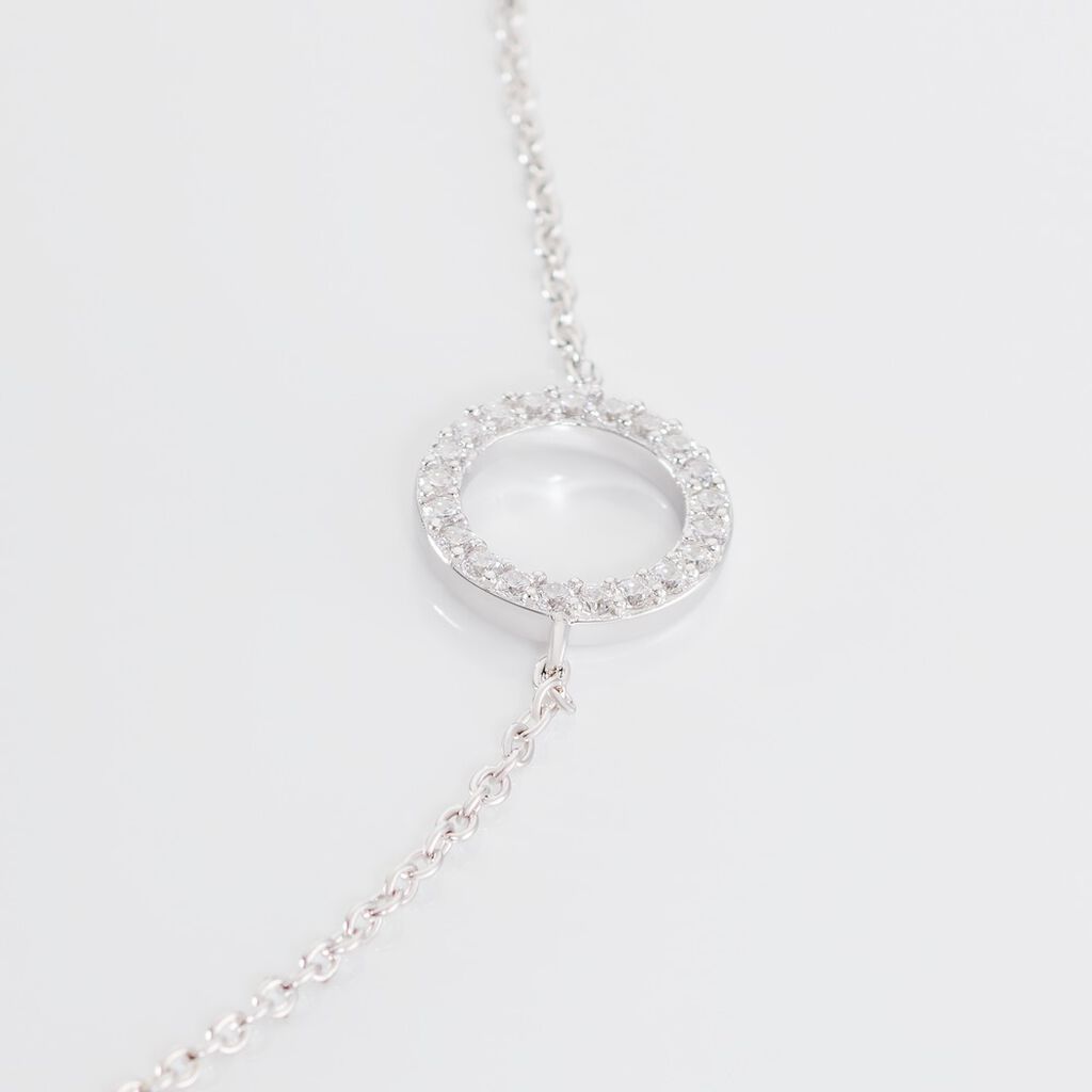 LILYANA Damen Armband Silber 925 Zirkonia Wei&szlig; 0,320 ct Kreis B 1,2 mm