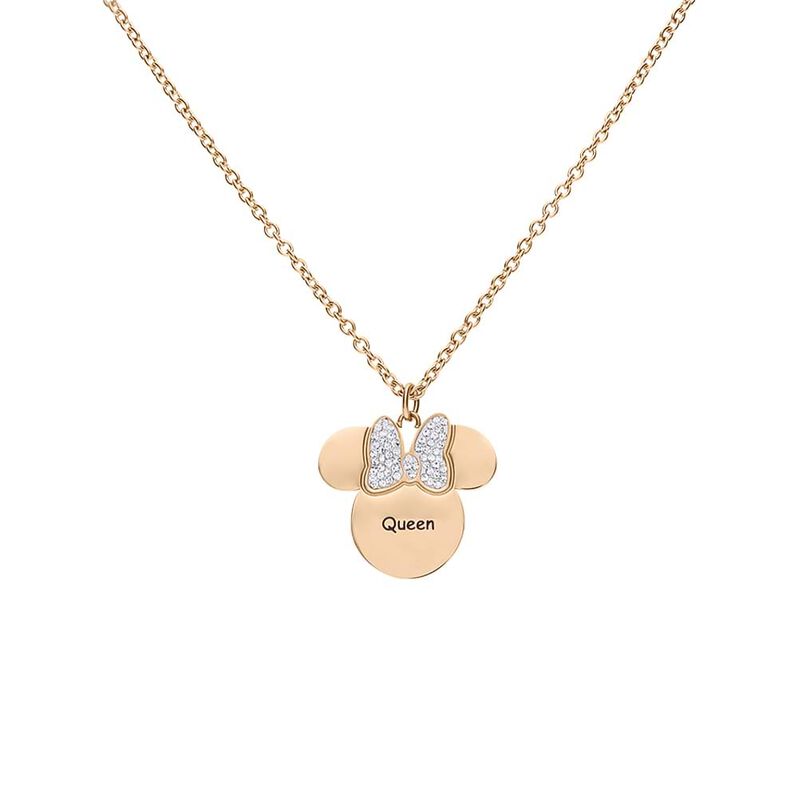 Collana Lady Message Acciaio Rosato Disney e Cristalli - Spannringe Damen | OROVIVO