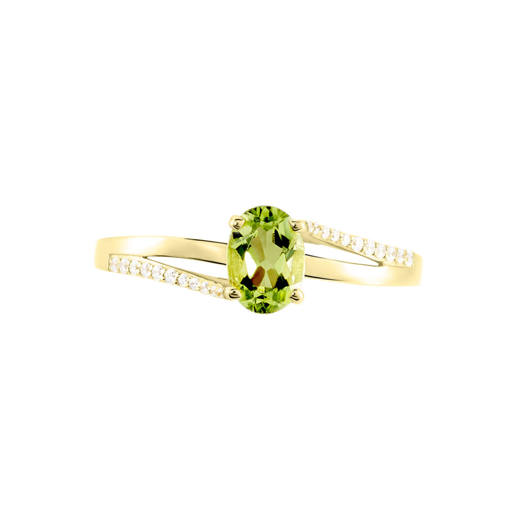 ELENEA Damen Ring Gold 375 (9 Karat) Peridot Gr&uuml;n 0,89 ct Oval