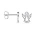 Damen Ohrstecker Silber Silber 925 Zirkonia Weiß Engel B 8 mm