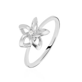 Damenring Silber 925 Diamant 0,011ct Blume - Ringe mit Edelsteinen Damen | OROVIVO