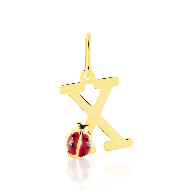 Pendentif Or Jaune Coccinelle Lettre X - Spannringe Kinder | OROVIVO