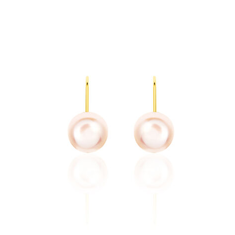 FINIA Damen Ohrringe Lang Gold 333 (8 Karat) Zuchtperle Perlmutt Ball - Ohrringe  | OROVIVO