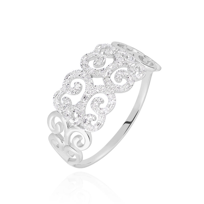 Anello Fascia Sophia Oro Bianco Diamante - Spannringe Damen | OROVIVO