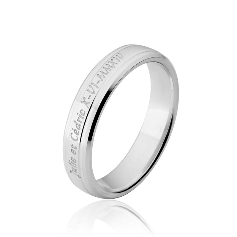 Alliance Fleur De Peau Demi Jonc Classique Or Blanc - Spannringe Unisex | OROVIVO