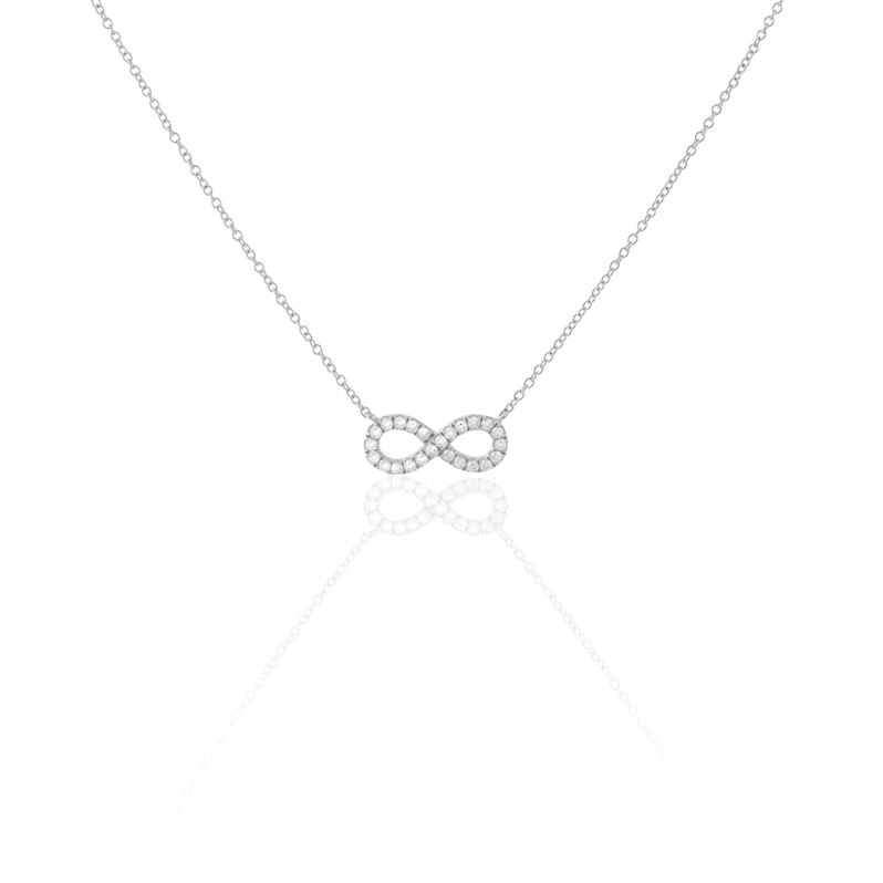 LOU 50 Damen Collier Silber 925 Zirkonia Wei&szlig; 0,05 ct Unendlichkeit - Halsketten Damen | OROVIVO