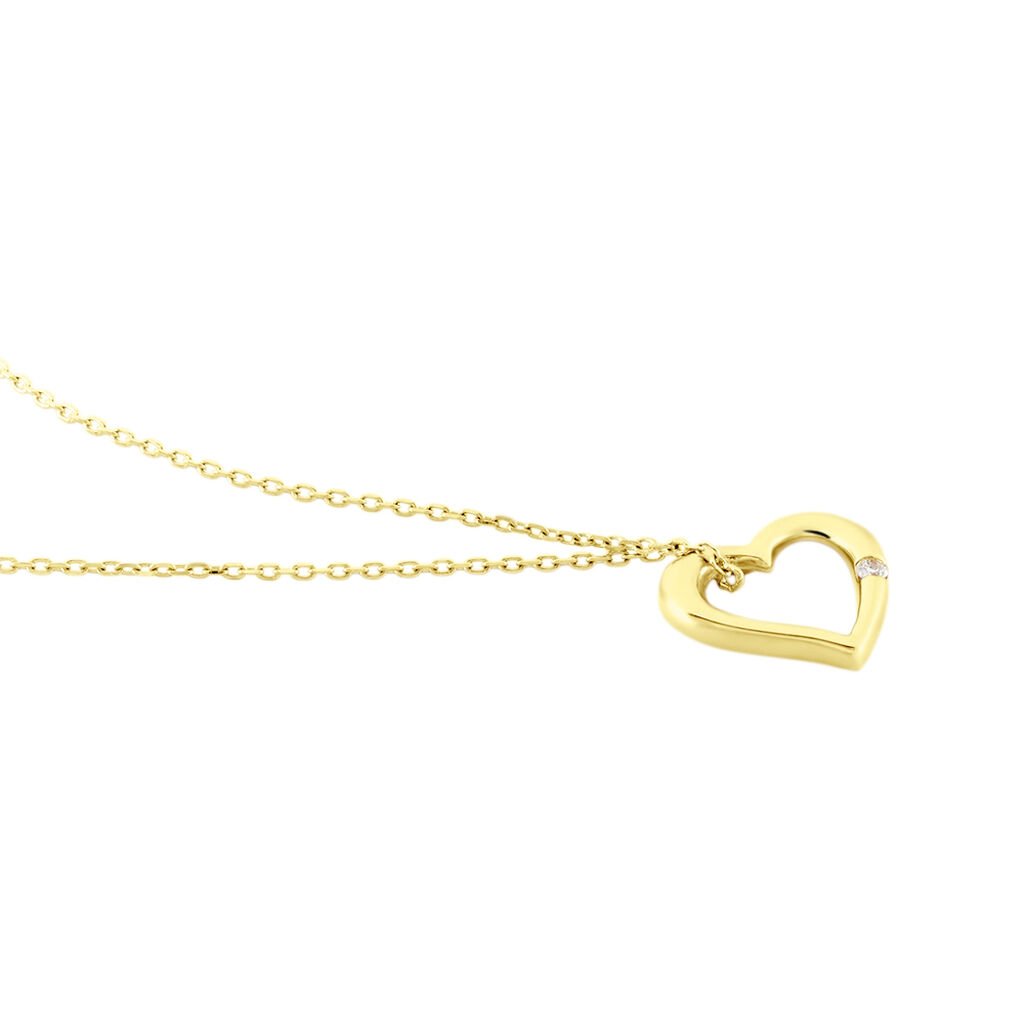 Damen Collier Gold 375 Diamant 0,01ct Herz Herz Easy 0,70mm - Halsketten Damen | OROVIVO