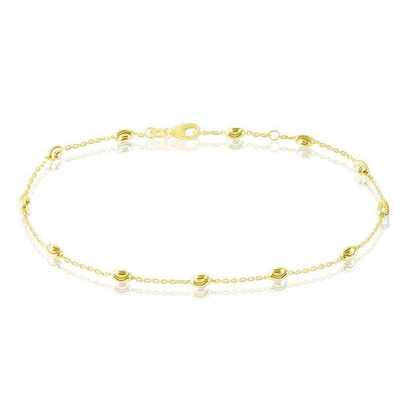 ANKER S DIA. KUGEL Damen Fu&szlig;kette Silber vergoldet 925 B 1,3 mm - F&uuml;r Partnerin Damen | OROVIVO