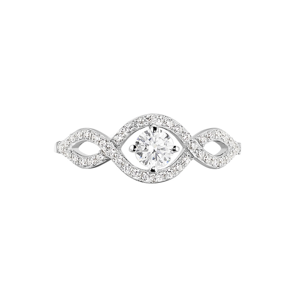 Damen Ring Silber 925 Zirkonia Welle Katerina  - Verlobungsringe Damen | OROVIVO