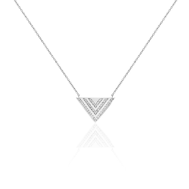 Collier Clarrie Argent Blanc Oxyde De Zirconium - Spannringe Damen | OROVIVO