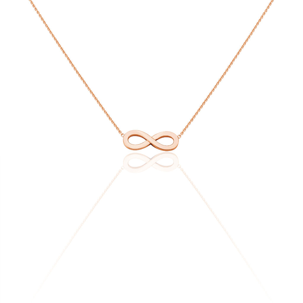 Damen Halskette Silber 925 Rosé Vergoldet Infinity