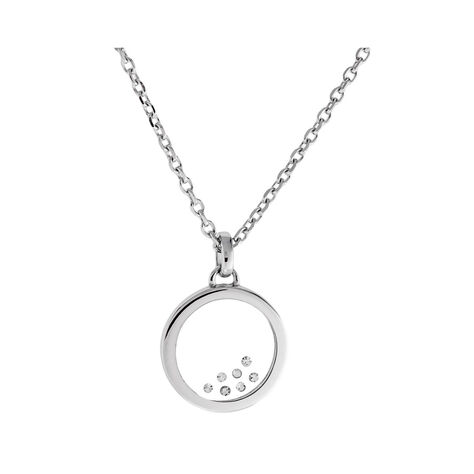 Damen Collier Silber 925 Diamant 0,02ct Kreis Golana 45cm - Halsketten Damen | OROVIVO